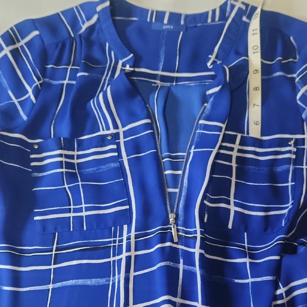 Apt. 9 Women's Blue and White Plaid Blouse - Picture 10 of 16